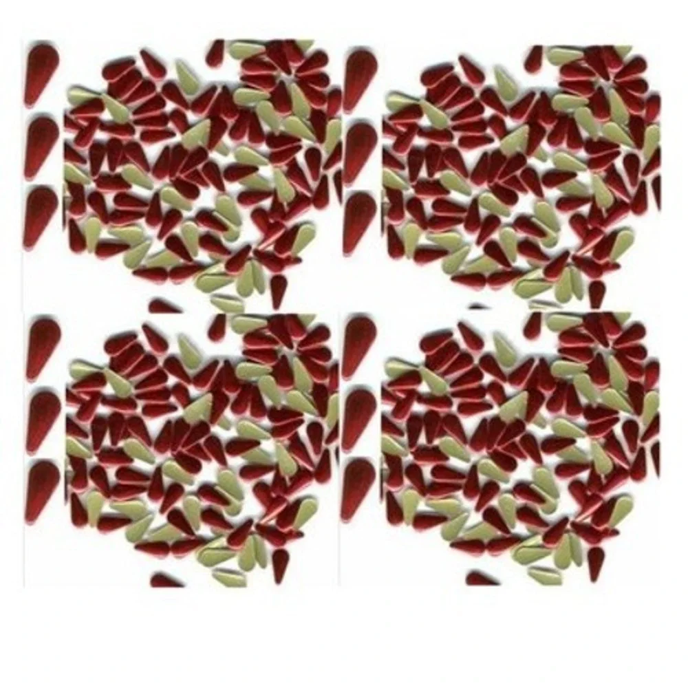 TEARDROPs Smooth Nailhead   6 mm  RED     2 Gross  288 Pieces